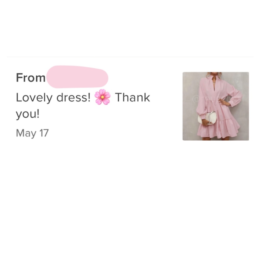 Baby Pink Long Sleeve Loose Fitting Mini Short Dress V-Neck Notch Neck - Picture 7 of 8